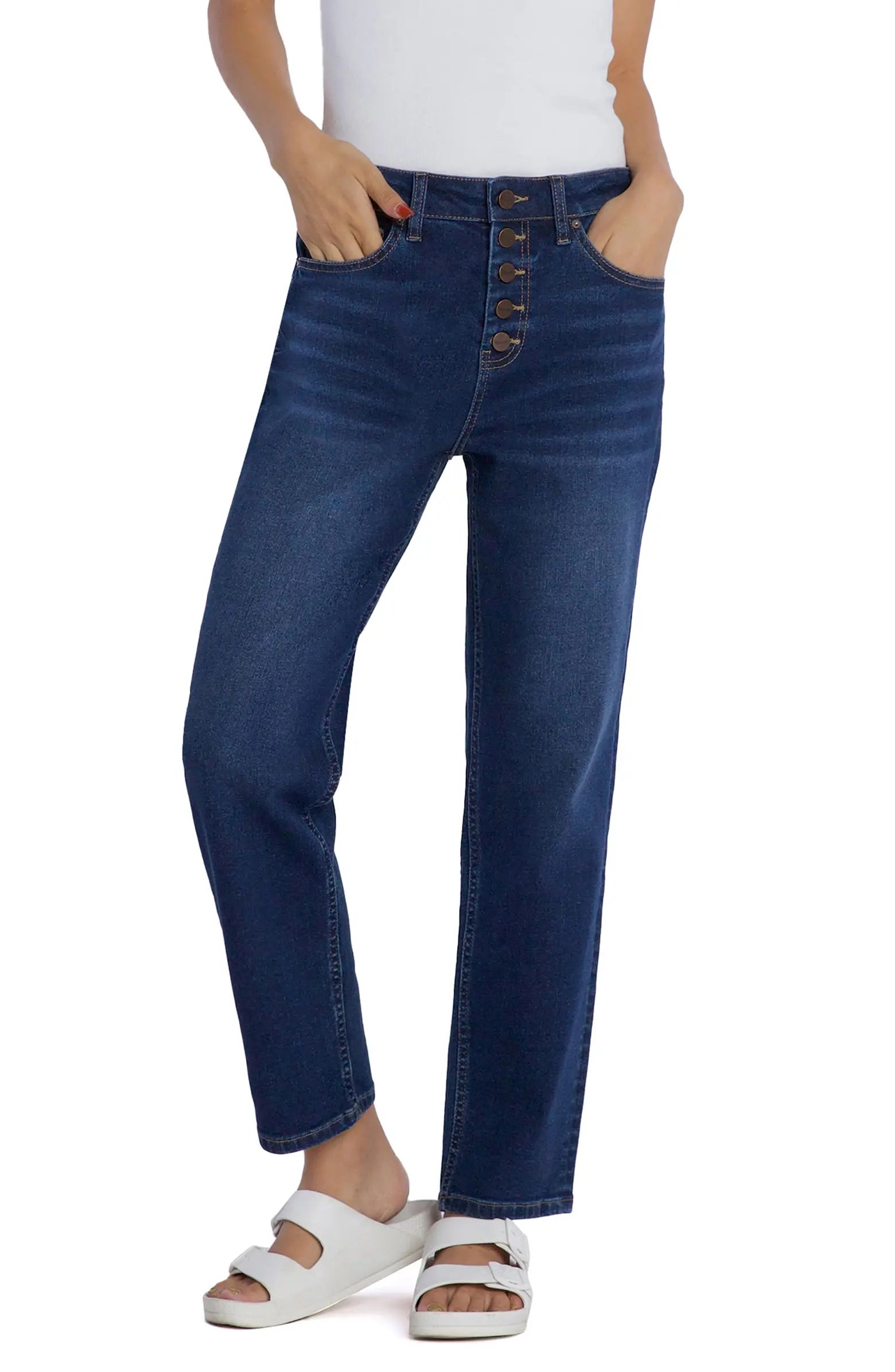 Effortless Exposed Button Fly Boyfriend Jeans | Nordstrom