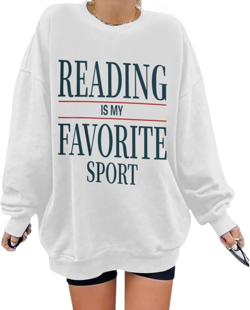 Reading Is My Favorite Sport Sweatshirt Bookish Gifts for Women Book Lovers Sweatshirts Teacher G... | Amazon (US)