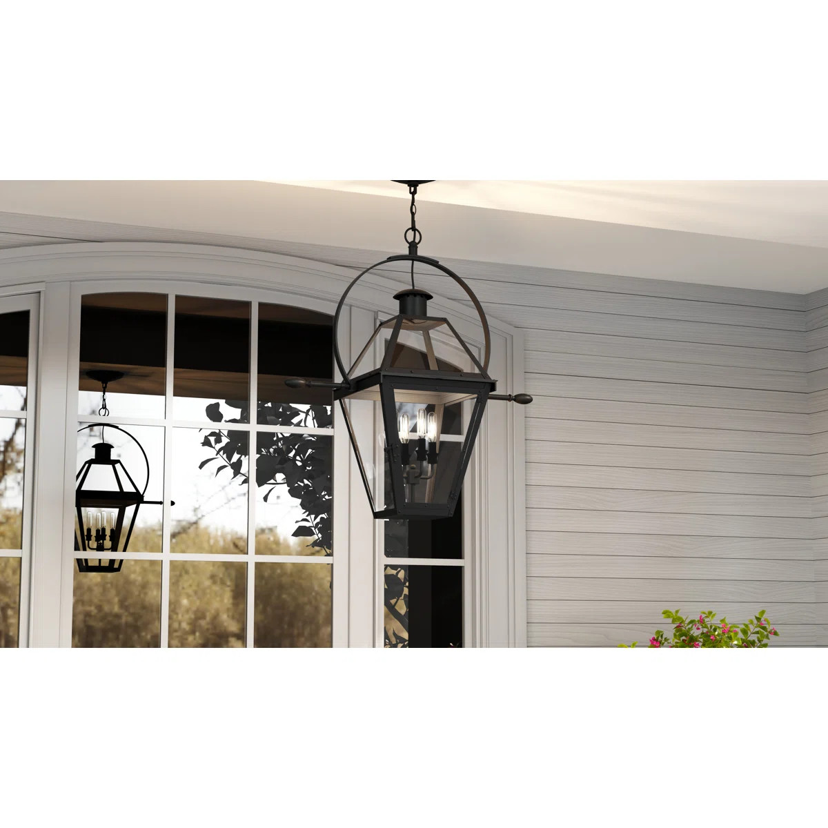Mishler 4-Light Earth Black Outdoor Hanging Lantern | Wayfair North America