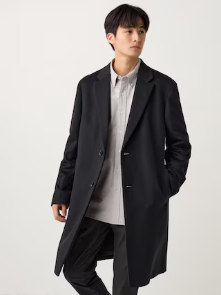 Men's Wool Cashmere Chesterfield Coat Black Medium UNIQLO US | UNIQLO (US)