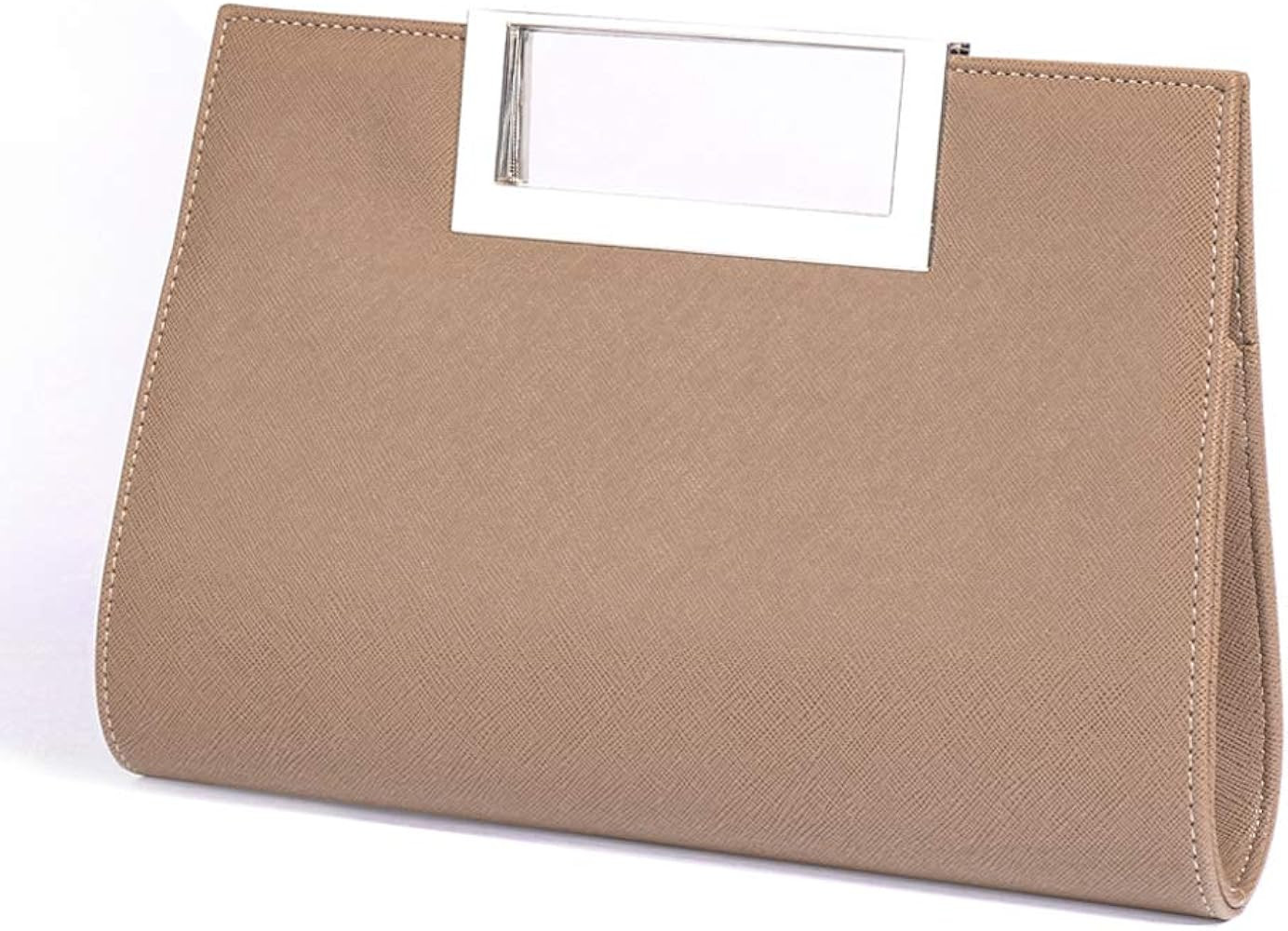 WALLYN'S Clutch Purse for Women PU Leather/Straw Evening Party Metal Grip Cut it out Handbag with... | Amazon (US)
