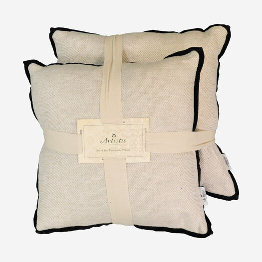 Two Pack Natural Slub Texture Cushions 45x45cm | TK Maxx