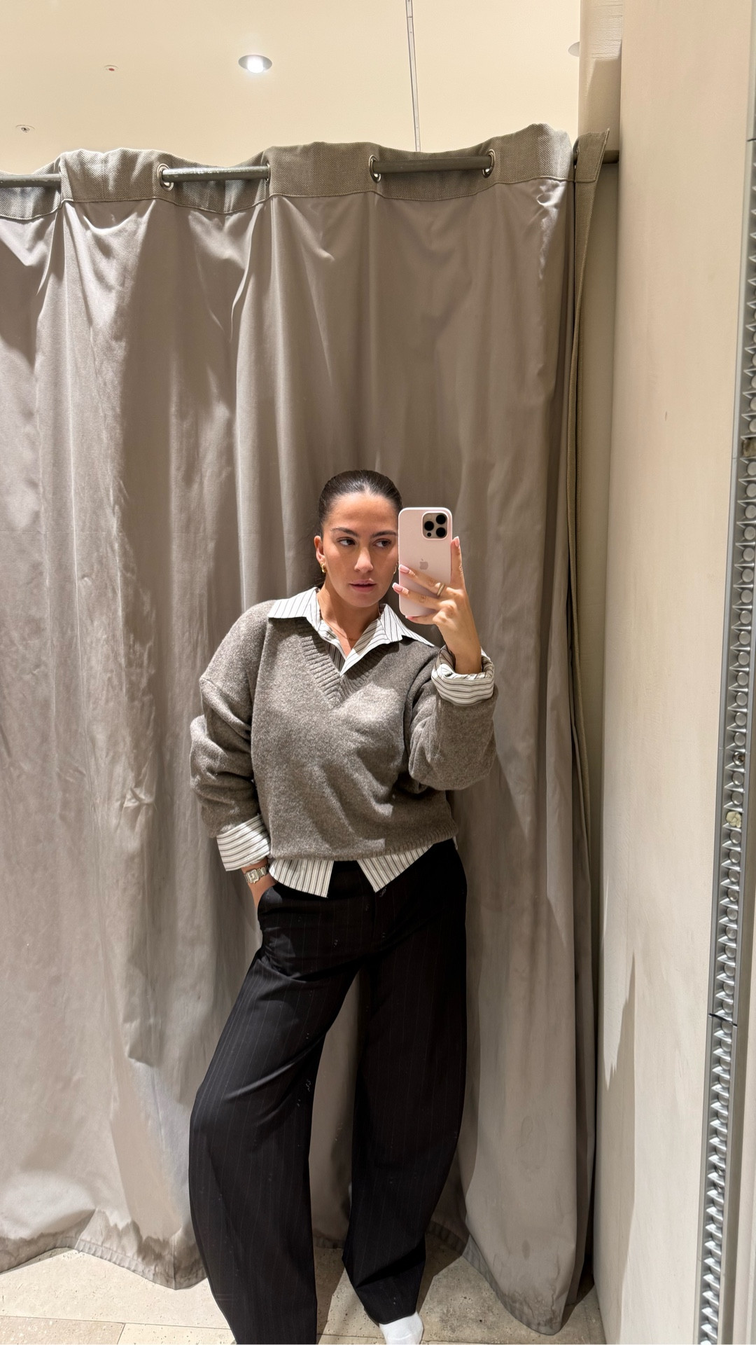 Workwear staples - knitwear - pinstripe trousers - shirt 

#LTKuk #LTKwinter #LTKworkwear