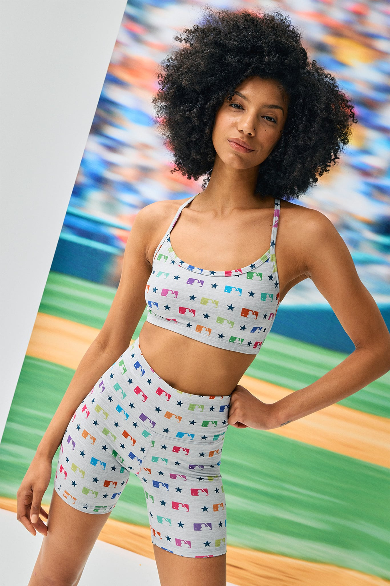 MLB Batterman TLC Booty Short in Rainbow Monogram | Terez