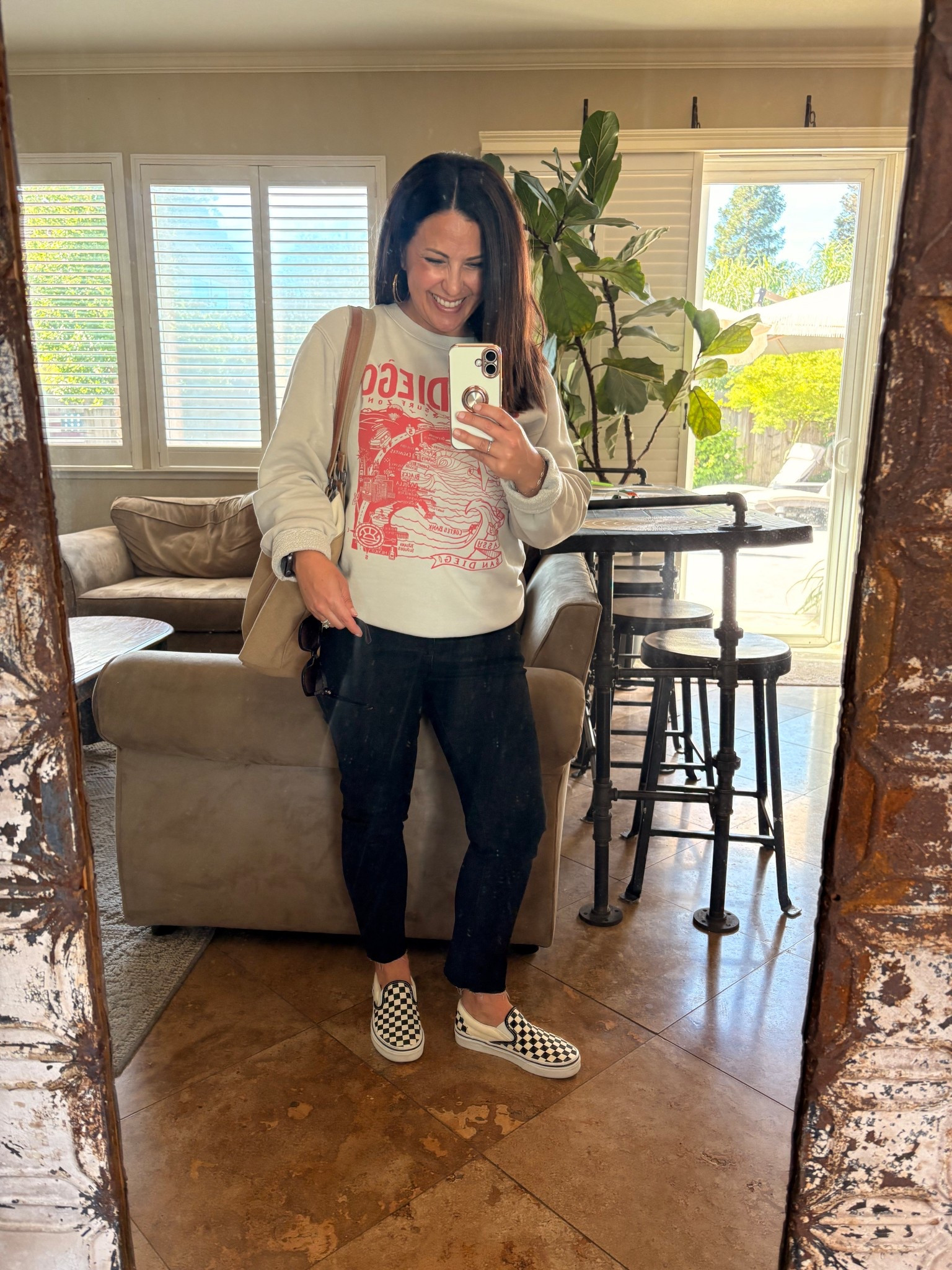 Casual spirit day look for the win 🙌🏼
Graphic sweatshirt + petite-friendly straight leg jeans = easy, comfy, and still pulled together for a full day of teaching.

These jeans are such a good find—affordable, flattering, and actually hit right (no hemming 🙌🏼). Wearing a size 4.

Finished it off with my go-to slip-ons for all-day comfort 👟

#LTKunder50 #petitefashion #teacherstyle #casualoutfits #over40style #everydayoutfit #affordablefashion #momstyle #falloutfits #comfortstyle 

#LTKPetite #LTKmomlife #LTKOver40