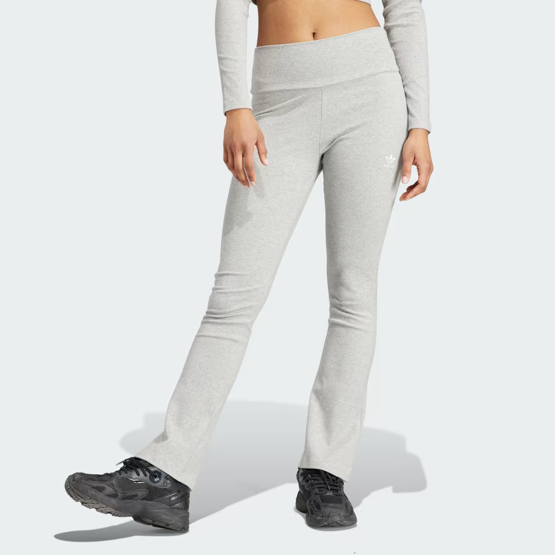 adidas Essentials Rib Flared Pants Medium Grey Heather 2XS Womens | adidas (US)