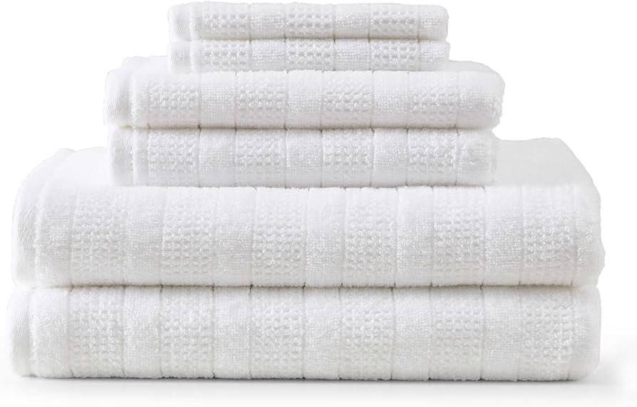 Martha Stewart - Bath Towels, Soft & Absorbent 100% Cotton Towels, Solid 500 GSM, 6-Piece Bathroo... | Amazon (US)