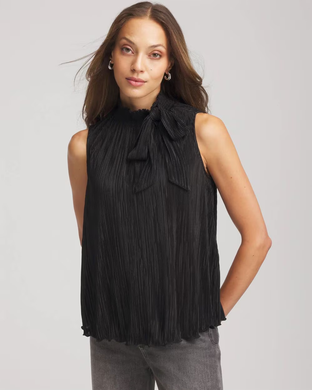 Pleated Smocked Tie-Neck Top | Chico's