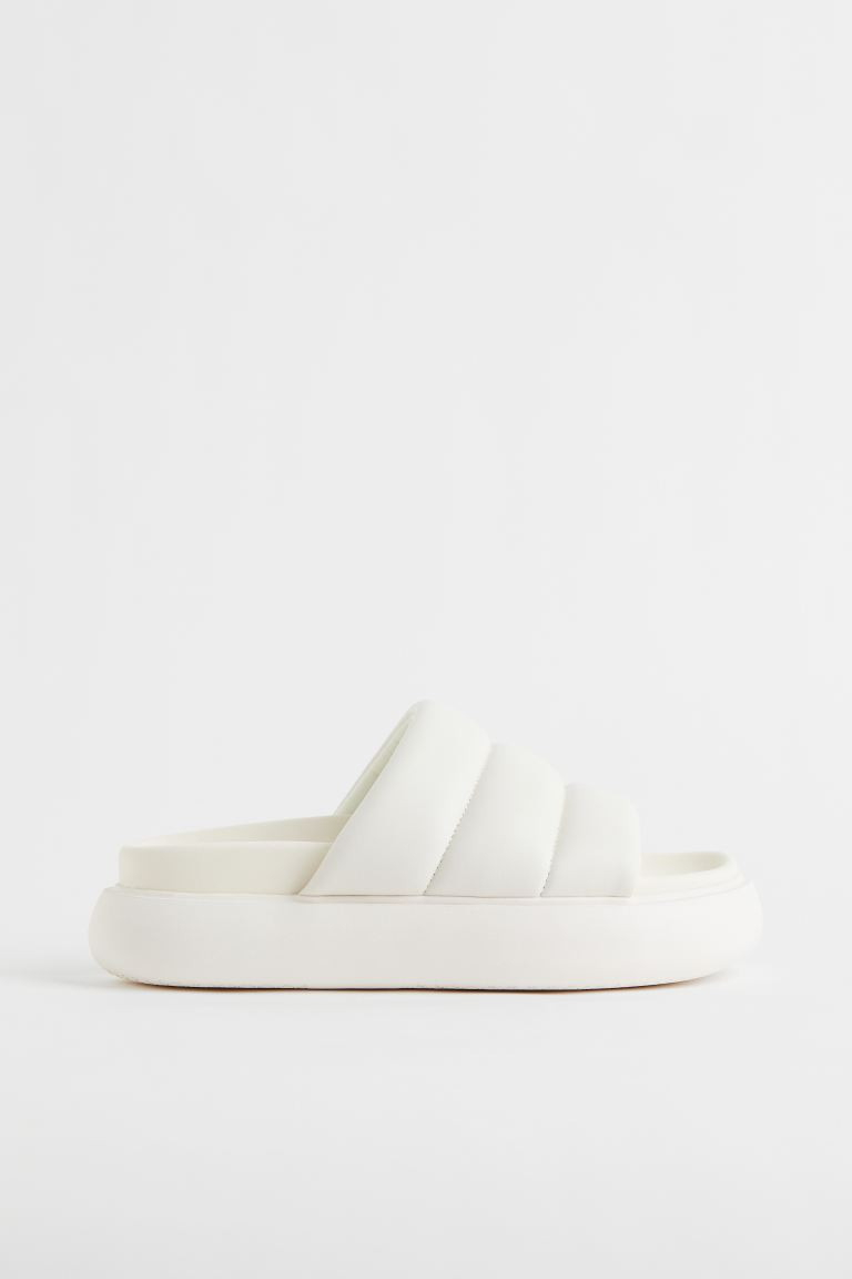 Chunky Slides - White - Ladies | H&M US | H&M (US + CA)