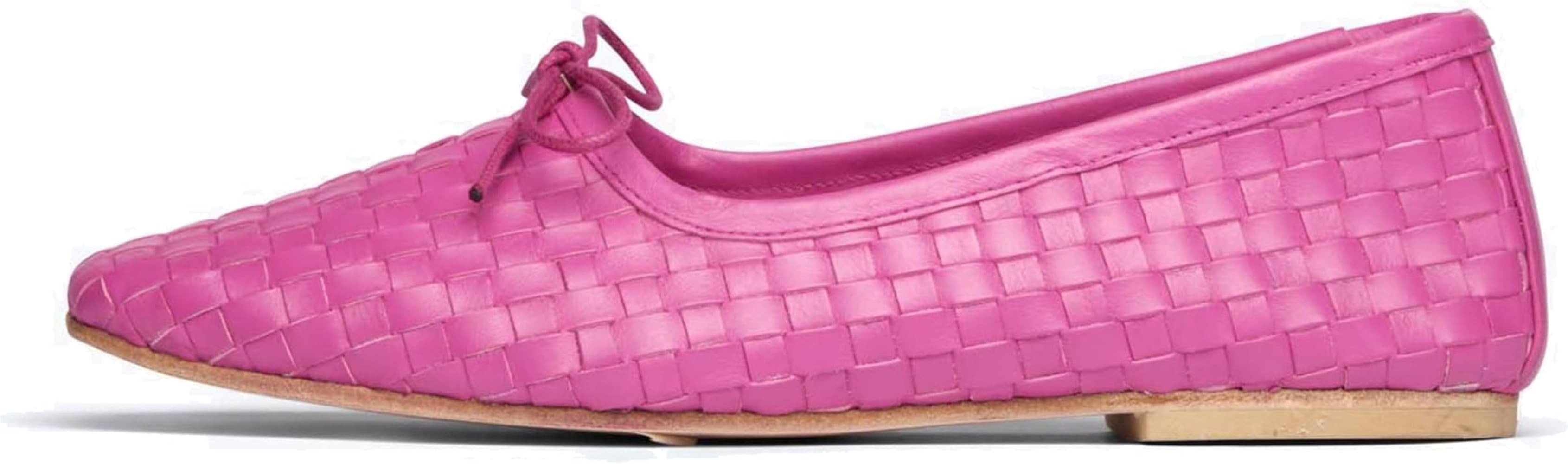 Woven Flats Ballet Shoes for Women with Bows Square Head Design Pull On Comfortable Elegance | Amazon (US)