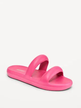 Double-Strap Puff Slide Sandals | Old Navy (CA)