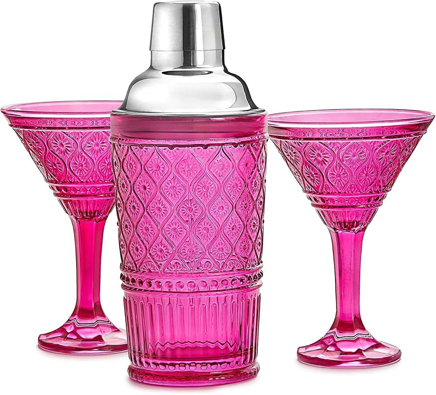 Godinger Cocktail Shaker and Martini Glasses Barware Gift Set, Martini Shaker and 2 Cocktail Glas... | Amazon (US)