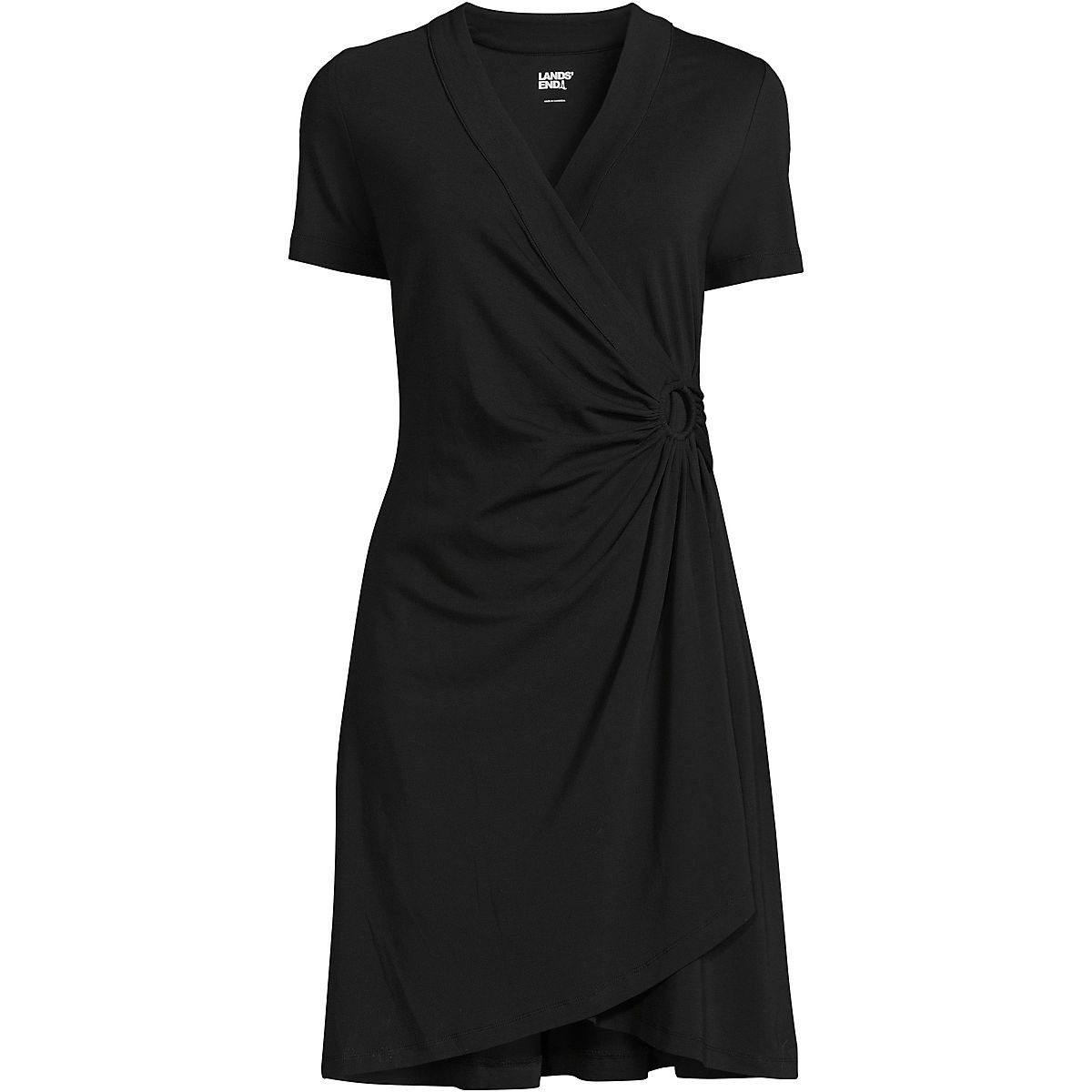 Women's Gathered Waist Short Sleeve Dress | Lands' End (US)