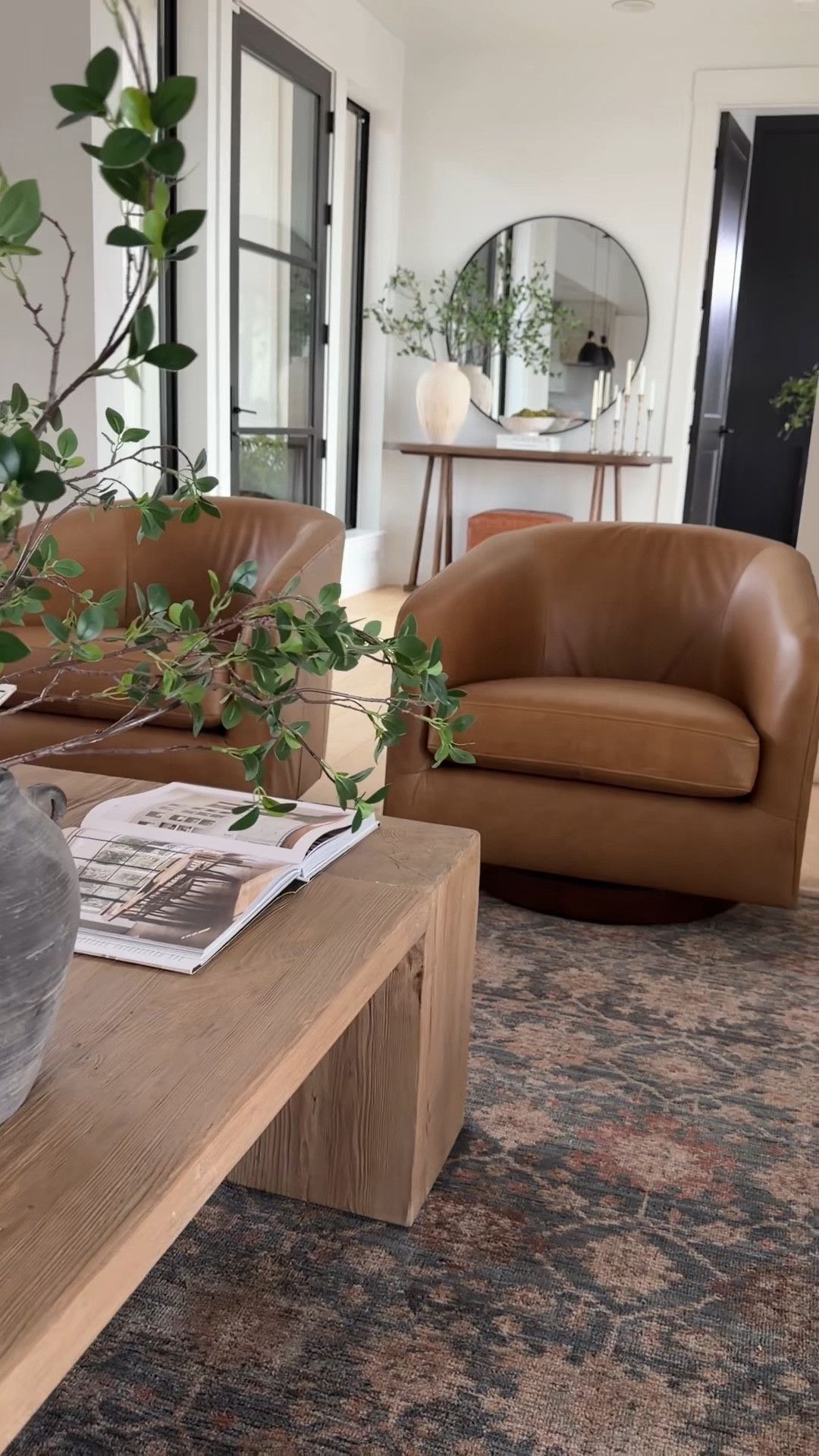 Way Day is here! Save up to 80%off + free shipping 4/25-4/27!

Our living room has slowly become my favorite place to unwind and these pieces are a big reason why 🤍 The leather barrel chairs add that rich, warm tone and the perfect curved shape that makes the space feel inviting but still elevated. They’re the kind of chairs that just get better over time.

Paired with the Loloi Molly/Ocean rug, everything feels grounded and layered. I love the subtle pattern and muted tones…it brings in texture without overpowering the room and ties all the neutrals together so well. It’s cozy, functional, and still feels really clean and modern.

living room decor ideas, leather accent chairs, barrel chairs, neutral living room, loloi rug, area rug styling, cozy living room, modern organic home, layered textures, warm wood tones, living room furniture, home styling inspiration, neutral home decor, curated interiors, interior design ideas

@Wayfair #ad #wayfair #wayfairpartner #wayday 

#LTKSaleAlert #LTKHome #LTKstorytime
