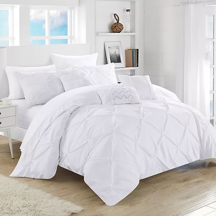 Chic Home Salvatore 10-Piece King Comforter Set in White | Bed Bath & Beyond