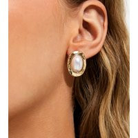 Gold Tone Faux Pearl Oval Stud Earrings New Look | New Look (UK)