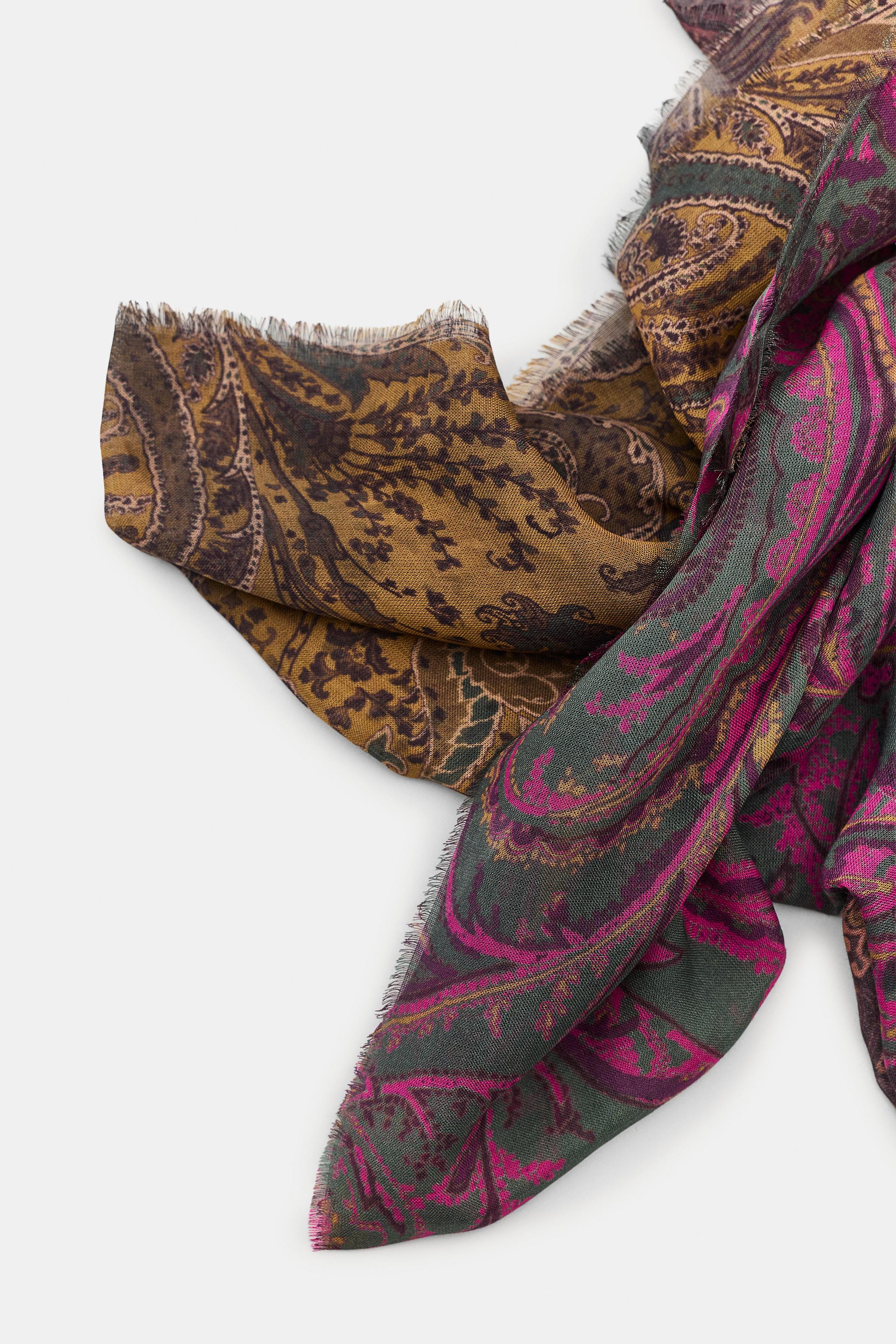 PRINTED MODAL BLEND SCARF | Zara US