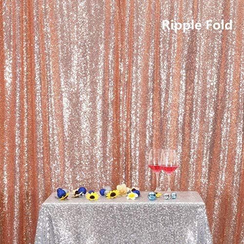 PartyDelight 5ftX7ft Rose Gold Sequin Backdrop Curtain Photo Booth for Wedding Party Birthday Decora | Amazon (US)