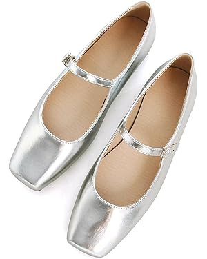 TN TANGNEST Leather Flats for Women Comfortable Square Toe Slip On Flats Soft Work Flats Retro Ma... | Amazon (US)