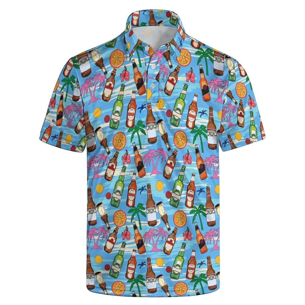 Golf Shirts for Men Quick-Dry Moisture Wicking Short Sleeve Print Shirts Funny Golf Polo Shirts C... | Amazon (US)