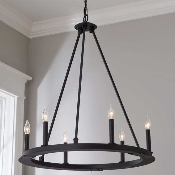 Minimalist Iron Ring Chandelier - 6 Light | Shades of Light