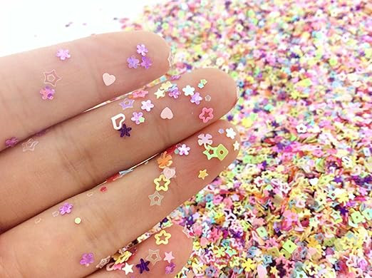 TKOnline 3.6oz/100g Multicolor Manicure Glitter Confetti,Mixed Shapes Size 2-4mm for Party Decora... | Amazon (US)