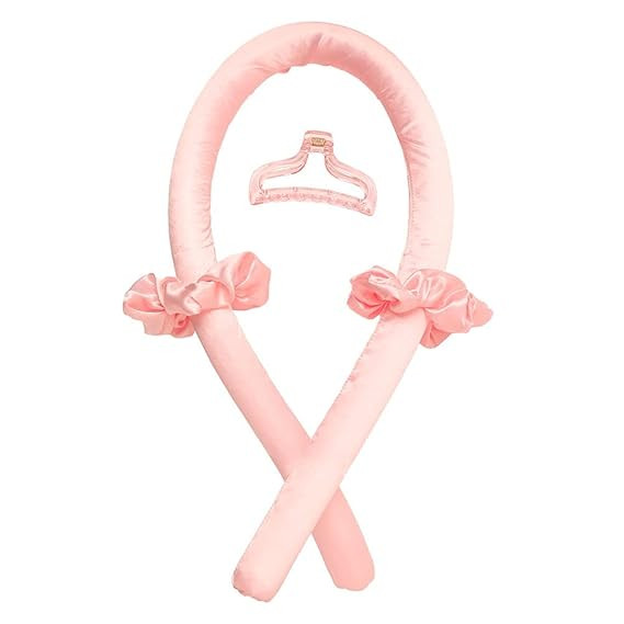 Heatless Curling Rod Headband No Heat Silk Ribbon Curling Rod Hair Roller Curls with Hair Claw Cl... | Amazon (US)