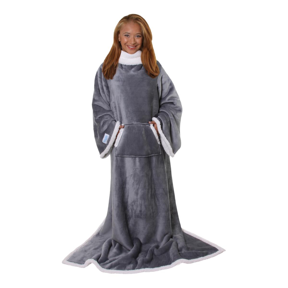 Snuggie Sherpa Wear Blanket with Oversized Sleeves | HSN