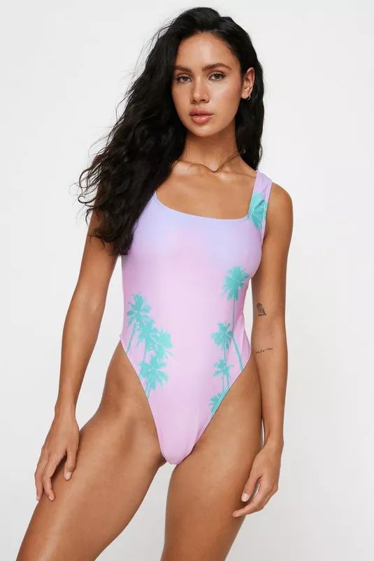 Recycled Palm Tree Swimsuit | Nasty Gal (US)