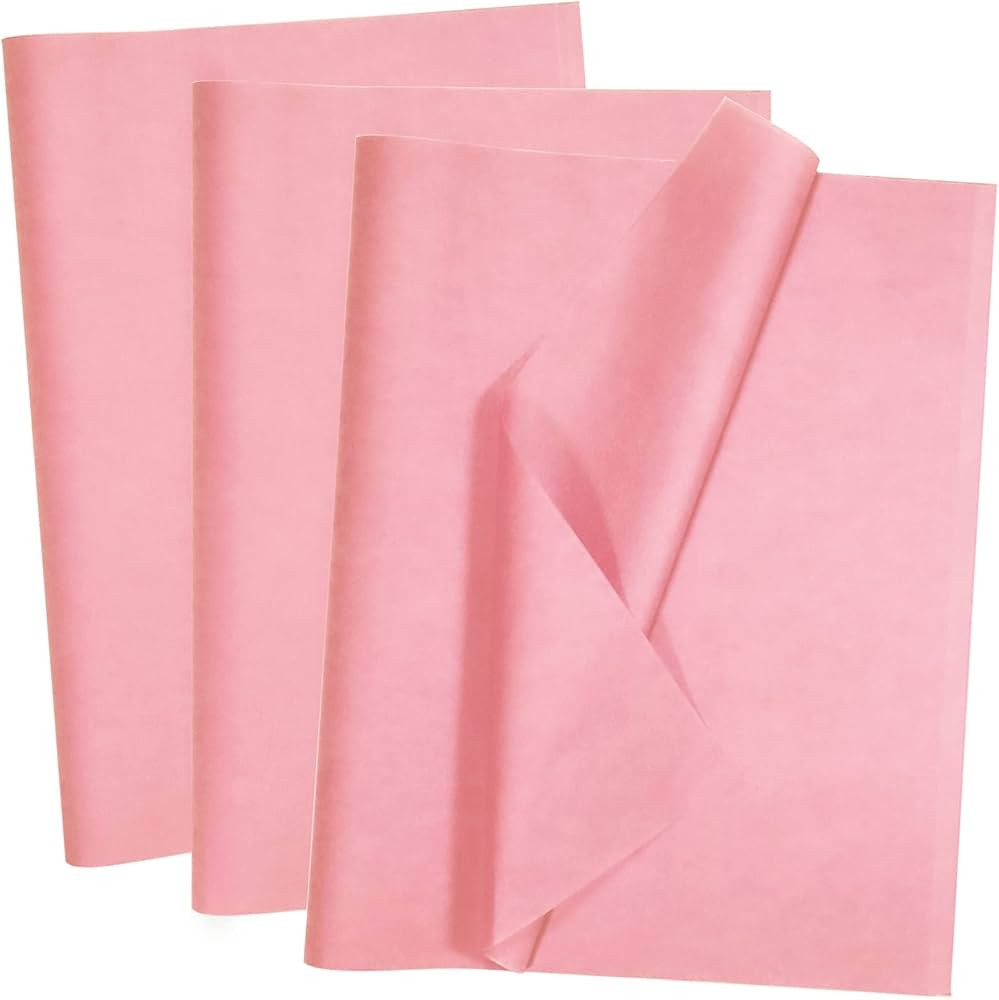 Artdly 100 Sheets Pink Tissue Paper 14 x 20 Inches Recyclable Pink Wrapping Paper Bulk for Weddin... | Amazon (US)