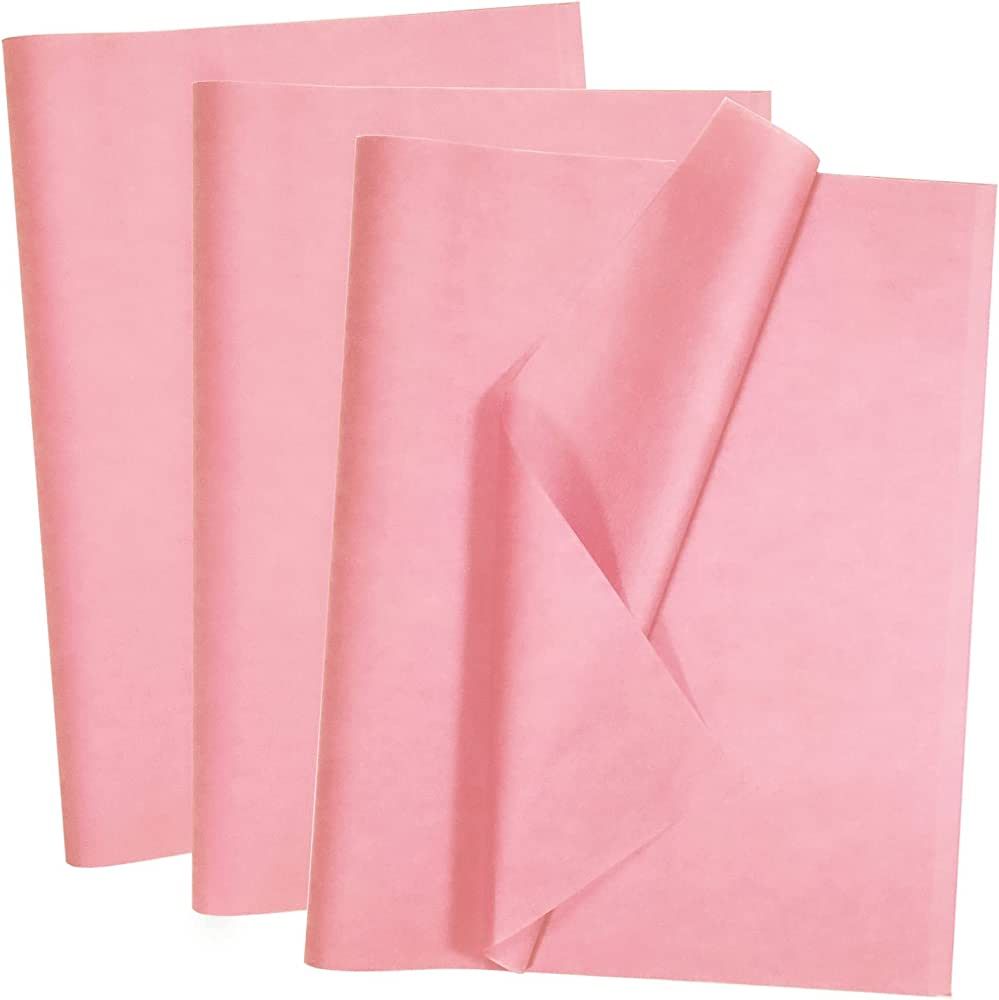 Artdly 100 Sheets Pink Tissue Paper 14 x 20 Inches Recyclable Pink Wrapping Paper Bulk for Weddin... | Amazon (US)