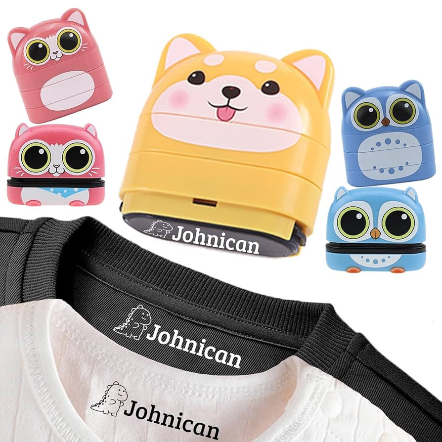 Name Stamp for Clothing Kids Waterproof, Double Sided Name Stamp(White + Black Ink) | Amazon (US)