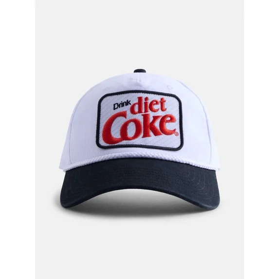 Coca-Cola, Men's Embroidered Patch Trucker Cap, White & Black, One Size | Walmart (US)