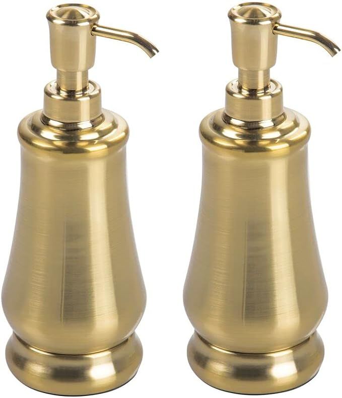 mDesign Modern Metal Refillable Liquid Soap Dispenser Pump Bottle for Bathroom Vanity Countertop,... | Amazon (US)