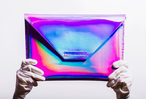 violet holographic notebook case for Apple Macbook | Etsy (US)
