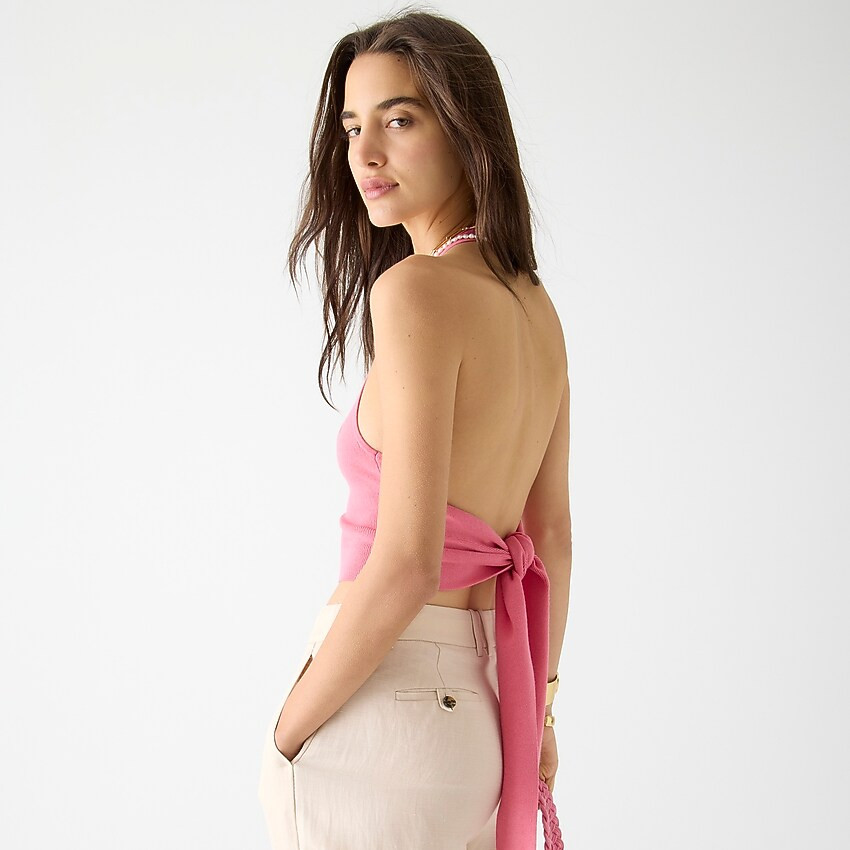 Tie-back halter sweater-tank | J. Crew US