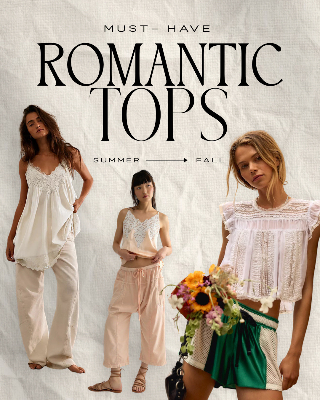 The romantic trend is taking over Fall 2026, and I’m completely here for it. 🤍 Think lace camis, feminine blouses, boho-inspired tops, delicate ruffles, and effortless pieces that instantly make your favorite jeans or wide-leg pants look expensive. These are the tops you’ll reach for now and layer with cardigans, suede jackets, and boots all season long.

✨ Save this collection for your next shopping trip!

#LTKStyle #LTKFashion #FallFashion2026 #RomanticStyle #LaceTop #BohoStyle #BohoFashion #FeminineStyle #FreePeopleStyle #FallOutfits #SummerToFallStyle #CapsuleWardrobe #DateNightOutfit #CasualChic #Over40Style #MillennialStyle #FashionFinds #LTKFinds #WardrobeEssentials #HausofFallon

#LTKootd #LTKSeasonal #LTKOver40