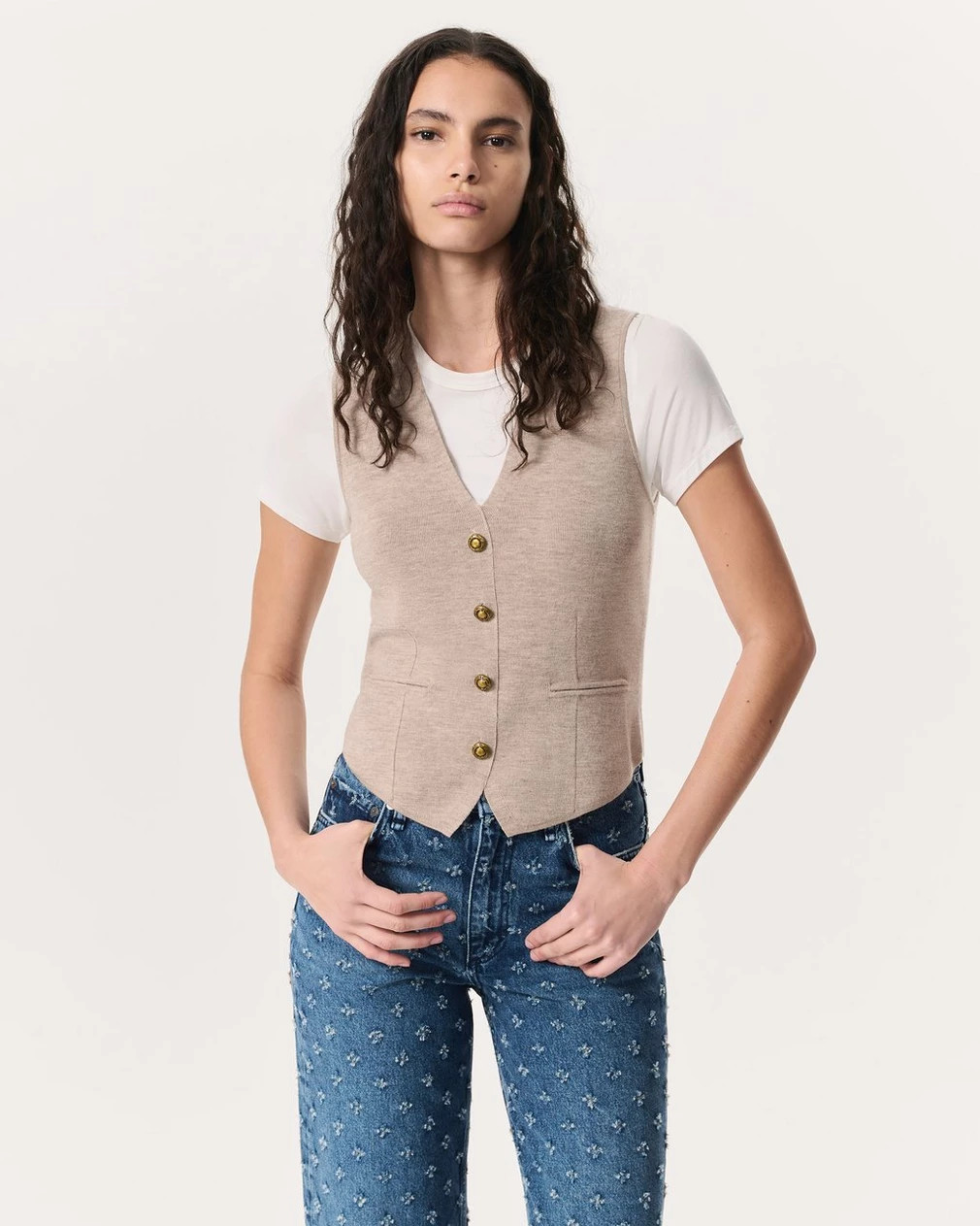 Ella Merino Wool-Blend Sweater Vest | rag & bone