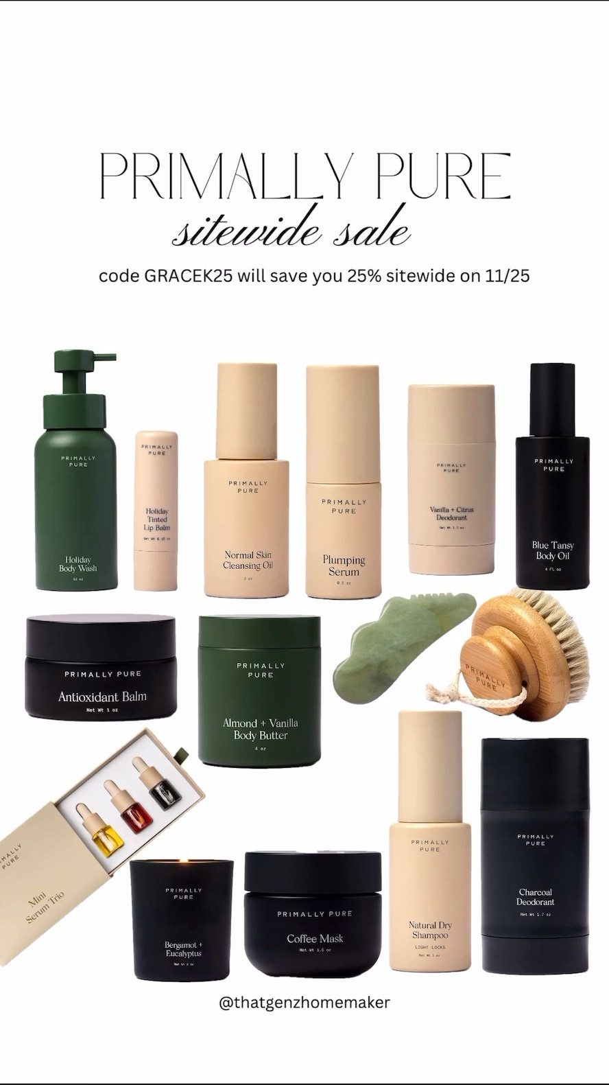 Primally Pure is doing a special, sitewide 25% off sale today with my code GRACEK25 at checkout. 



#LTKSaleAlert #LTKBeauty #LTKCyberWeek