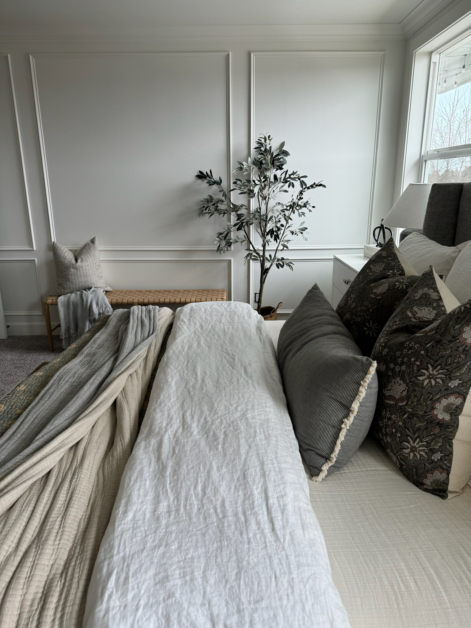 The wall trim is finally complete on our primary bedroom, and I love it! I can’t wait to share more on Instagram, but until then here is a sneak peak and some of my favorite bedding layers! 

#LTKhome #LTKstyletip