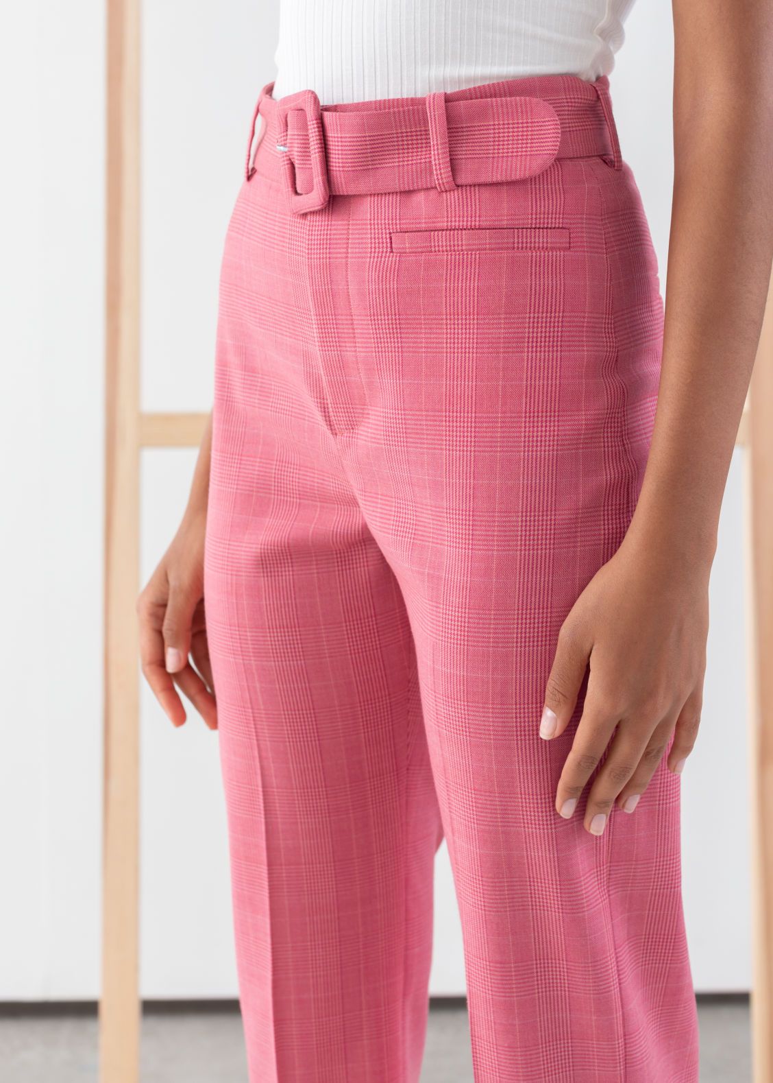 Belted Plaid Kick Flare Trousers | & Other Stories (EU + UK)