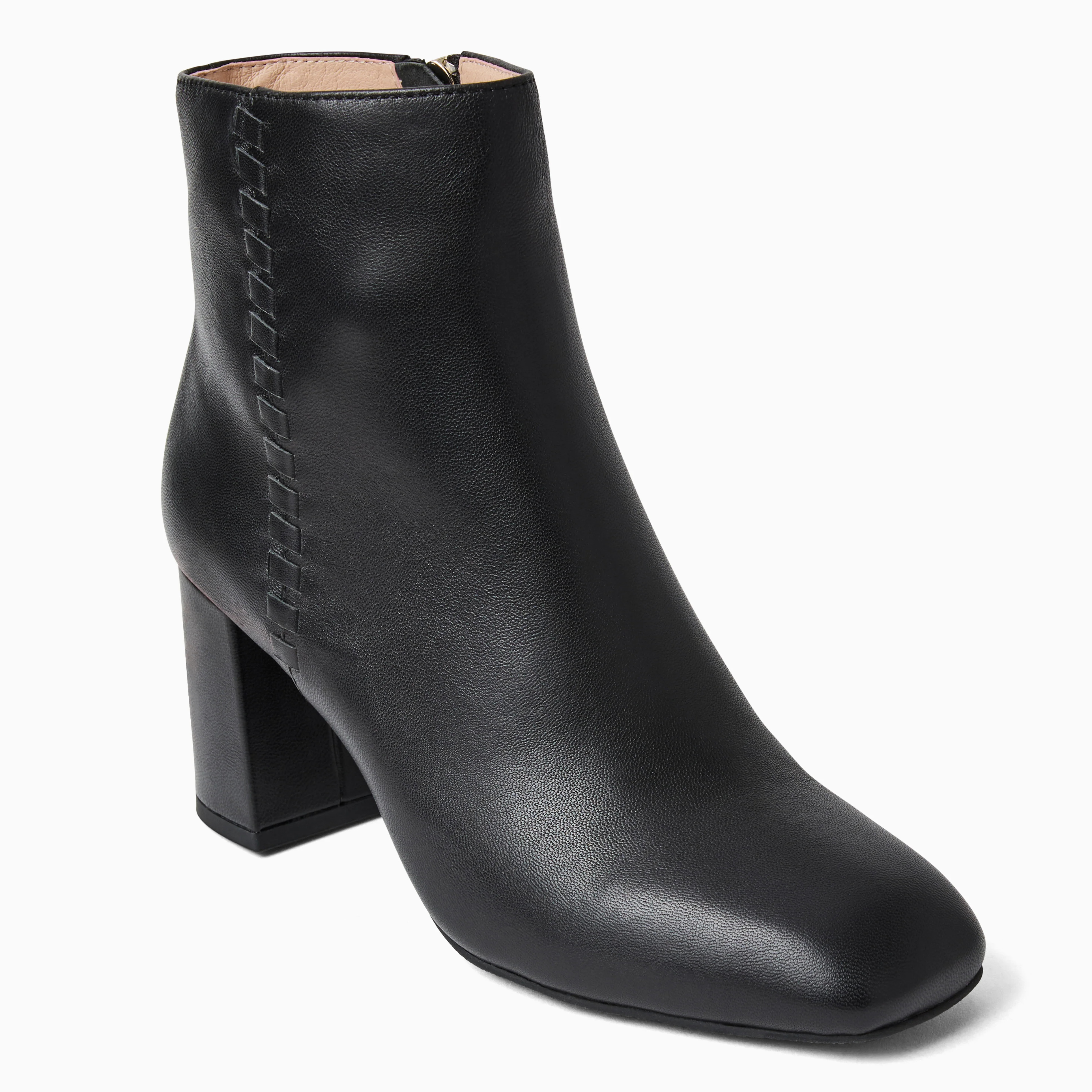 Jack Rogers Women's Augustine Leather Block Heel Bootie Black (Size 9) | Jack Rogers