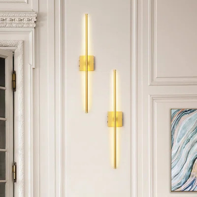 28.3" Rechargeable Wall Sconces with Remote Control, Dimmable LED Wall Sconces, 350°Rotate (Set of 2) | Wayfair North America