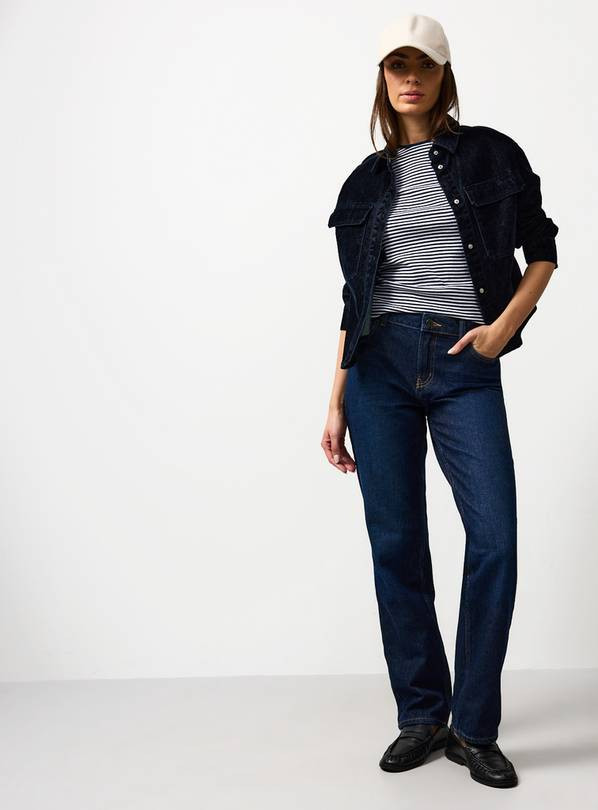 Dark Denim Relaxed Straight Leg Jeans 10S | Tu Clothing