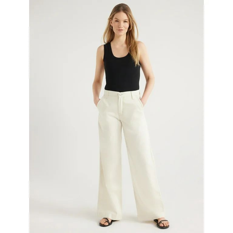 Scoop Women’s Slouchy Wide Leg Jeans, Sizes 0-18 - Walmart.com | Walmart (US)