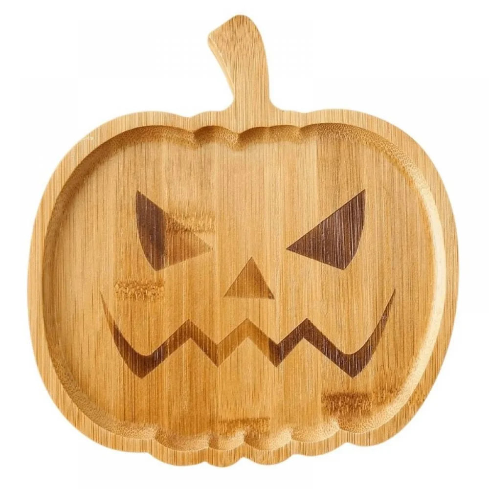 Halloween Cookie Plate, Halloween Wooden Pumpkin Ghost Tray Plate | Walmart (US)