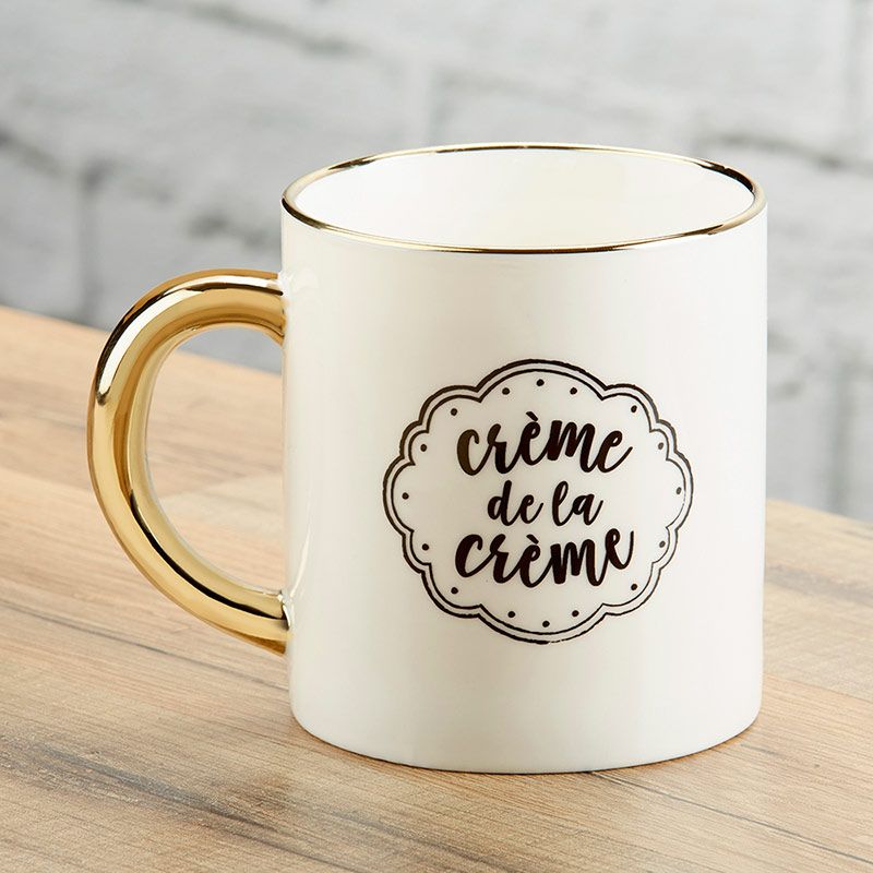 Crème de la Crème - Set of 2 - 16 oz. Mug with Gold Foil Handle - Walmart.com | Walmart (US)