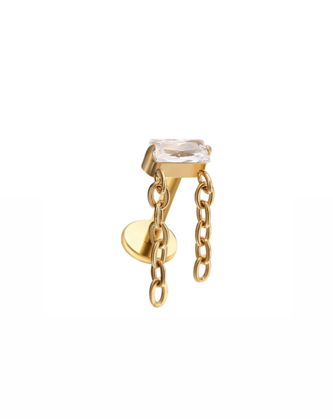 Mini Baguette Chain Flat Back | Pierced by Ash Design
