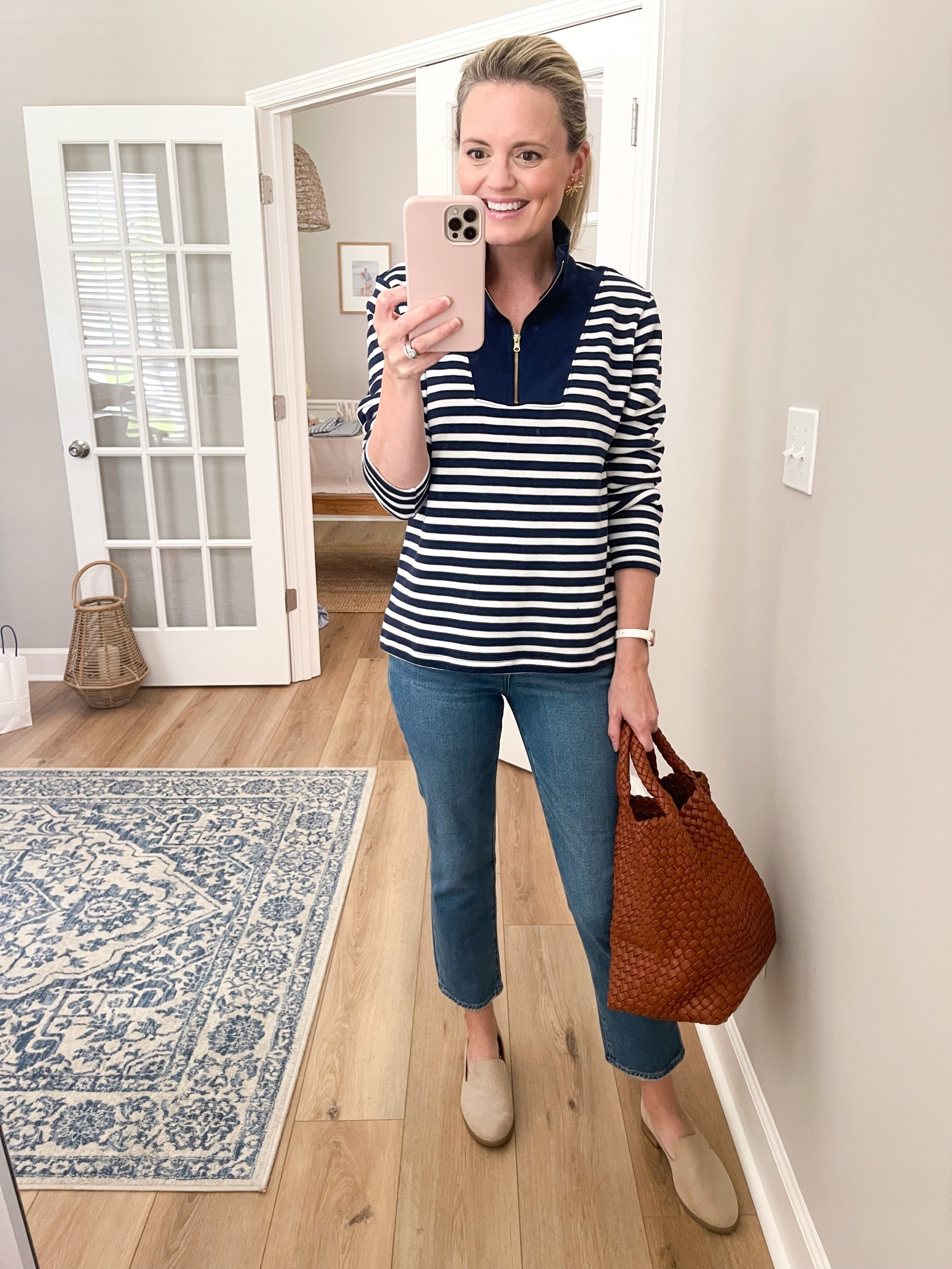 Jcrew factory 50% off sale! Wearing the size small striped sweater. My loafers are 30% off making them under $20!

#LTKsalealert #LTKshoecrush #LTKSeasonal