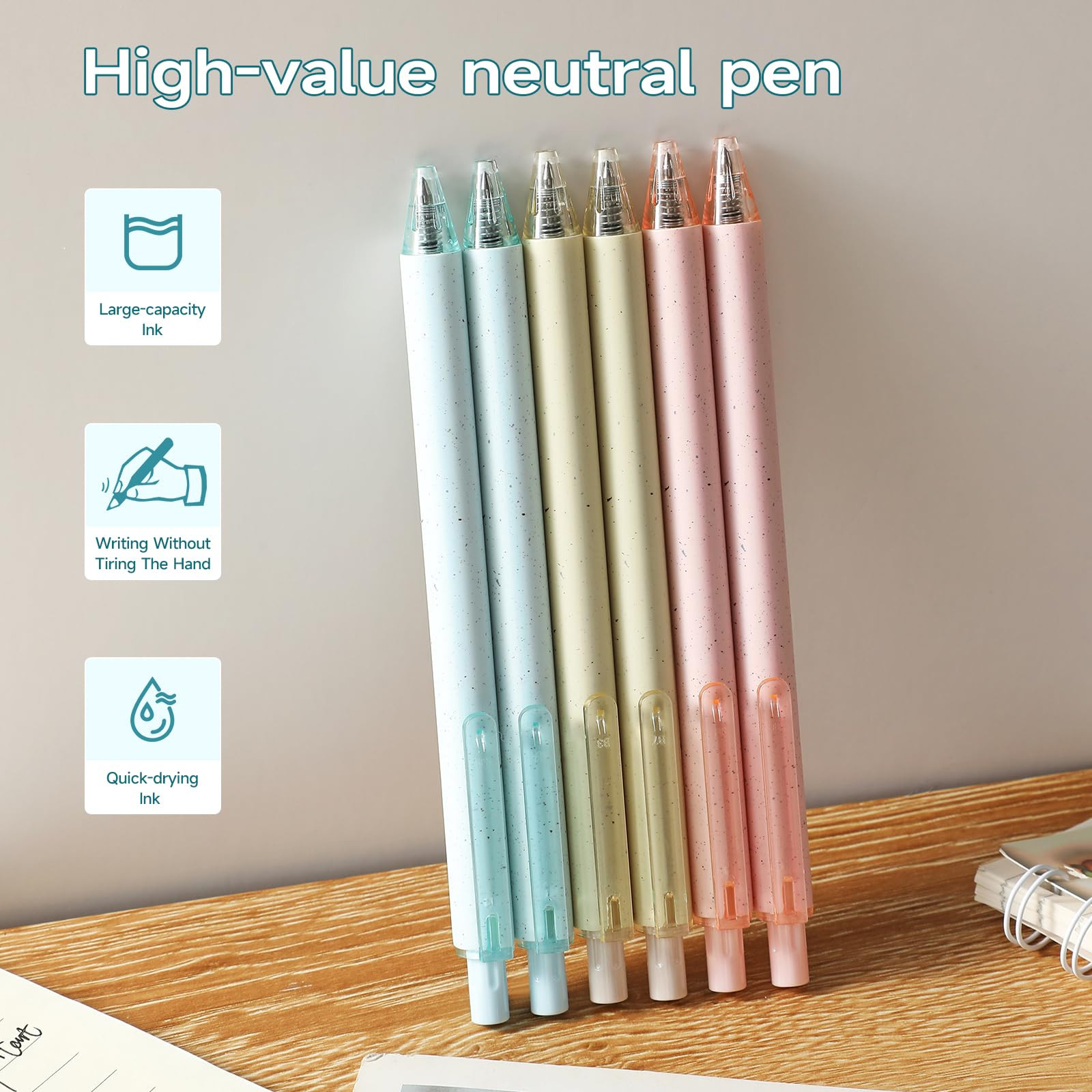 RIANCY Pink pens black ink gel cute pens fine point smooth writing retractable pretty premium 0.5... | Amazon (US)